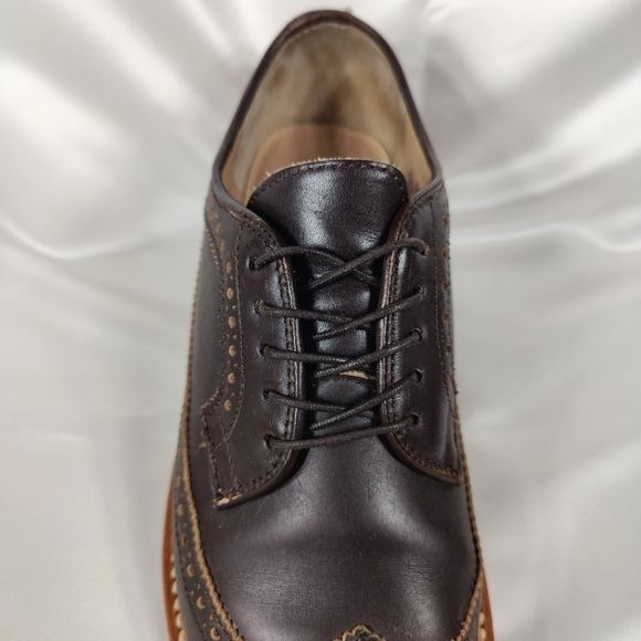 Taylor Stitch The Brogue Lace Up Espresso Leather Wingtip Dress Men's Shoes Sz 8 - Picture 4 of 10